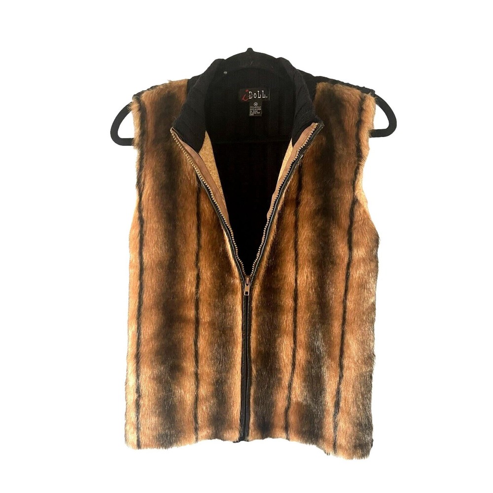 i Doll Women's Faux Red Fox Fur Vest Size-M Boho Chic Anime Cosplay Unisex Coat